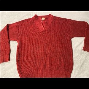 Mens L.L. Bean Red Sweater Tall High Yarn Trek Size XL TALL